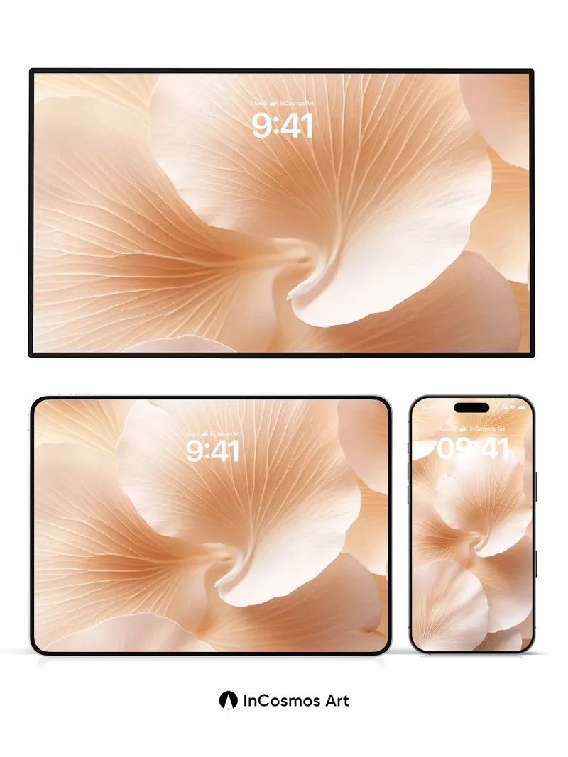 Serenity Petal Wallpaper with Soft Light Veins