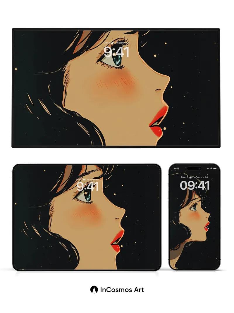 Stellar Gaze Wallpaper with Velvet Shadows