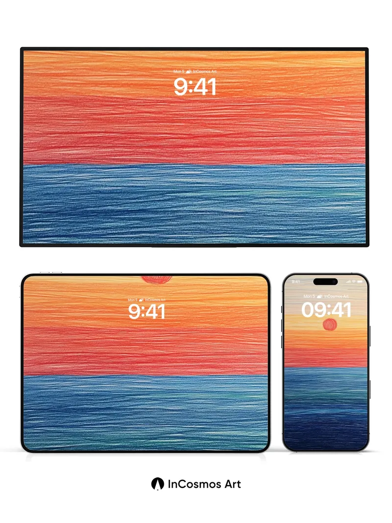 Crimson Horizon Wallpaper with Textured Light