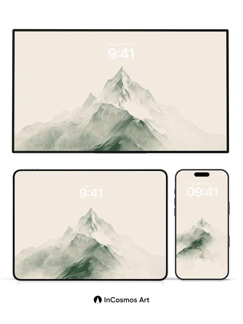 Serenity Peak Wallpaper in Misty Green