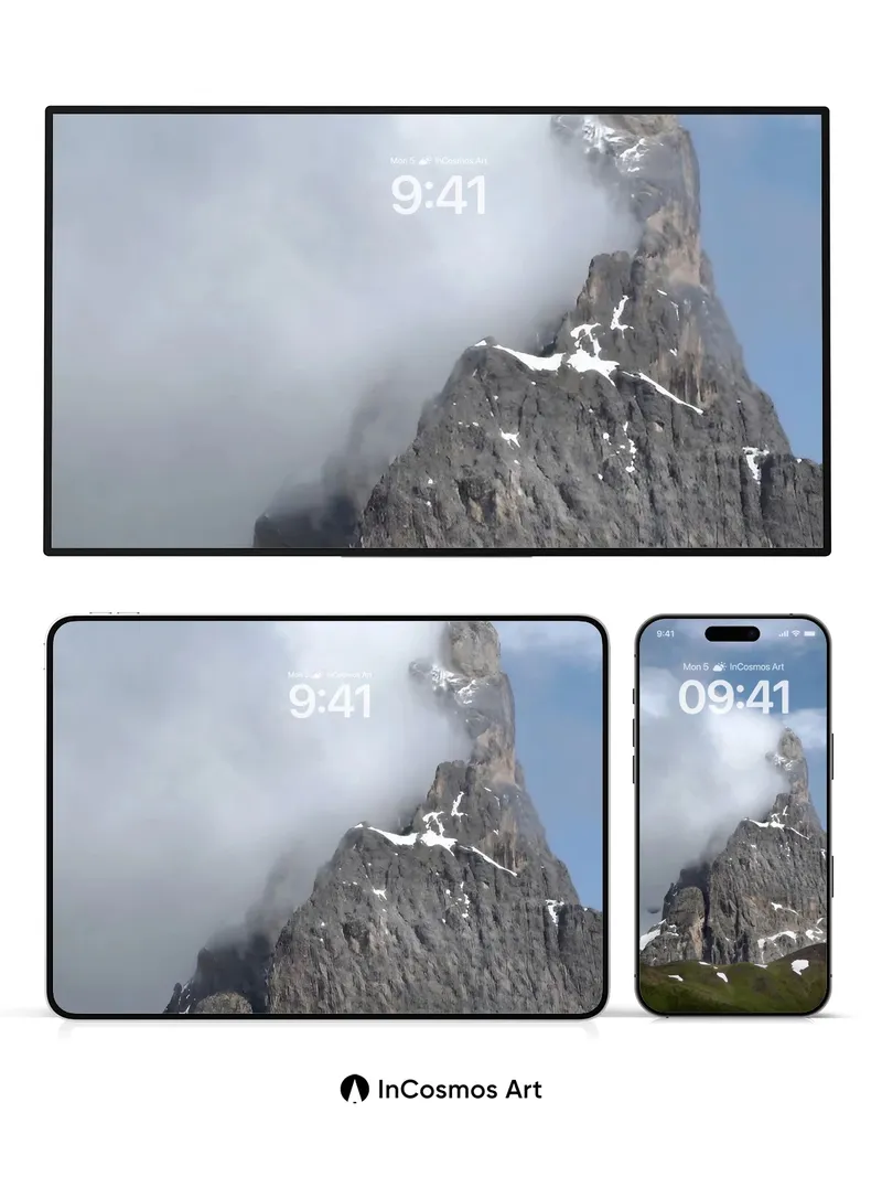 Mist-Crowned Summit Wallpaper with Whispering Stone