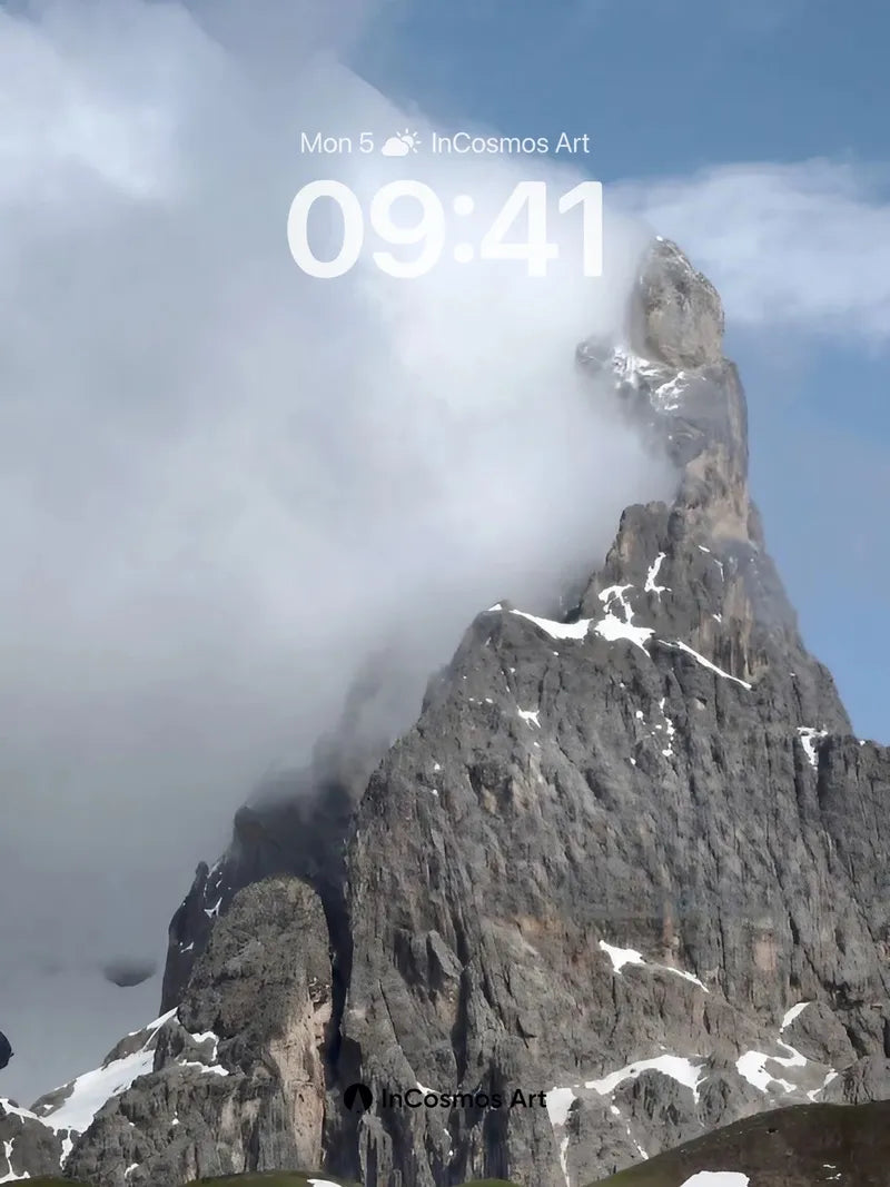 Mist-Crowned Summit Wallpaper with Whispering Stone