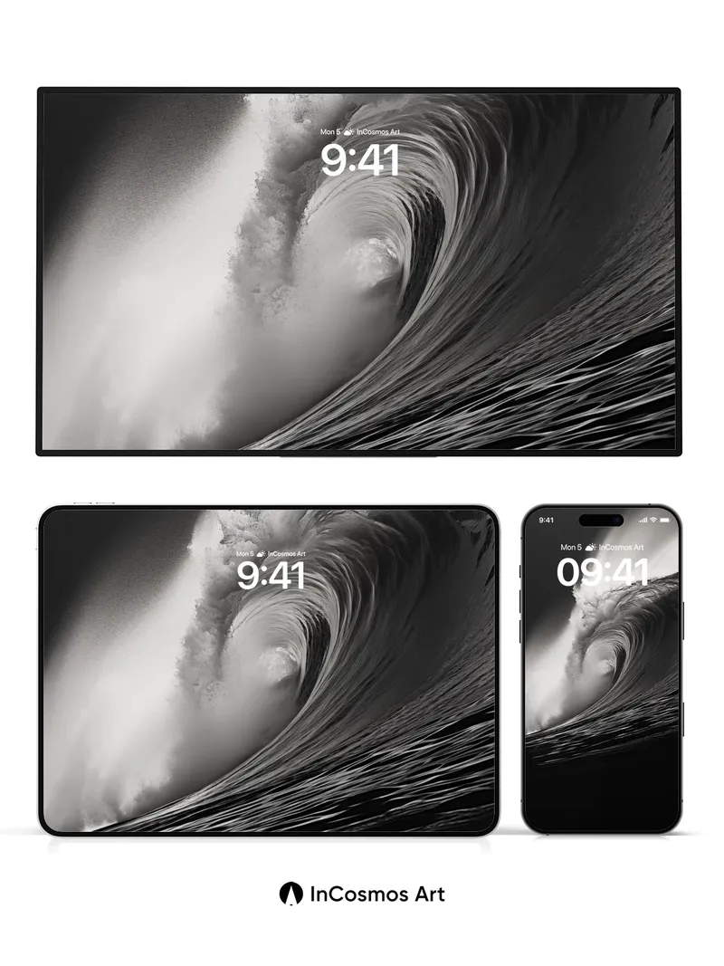 Crimson Tide Wallpaper with Hokusai's Edge