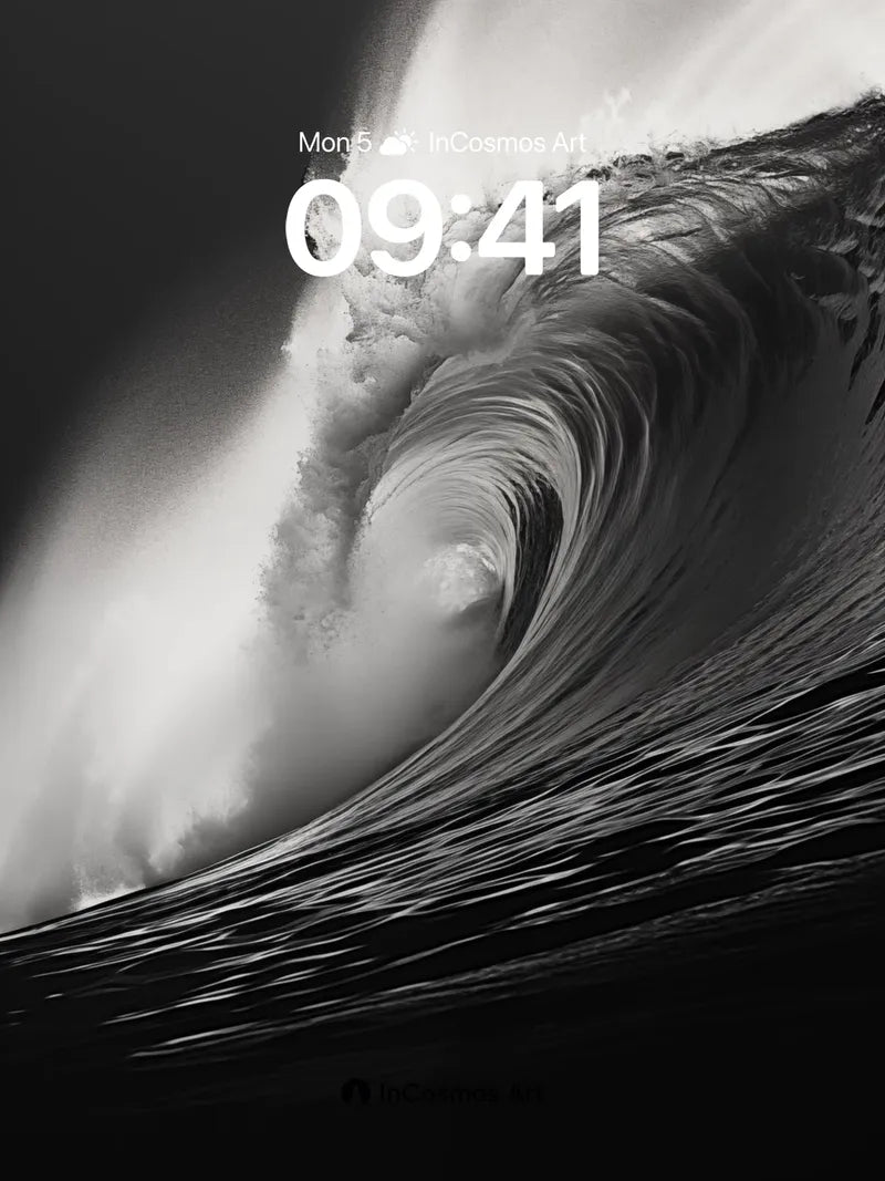 Crimson Tide Wallpaper with Hokusai's Edge