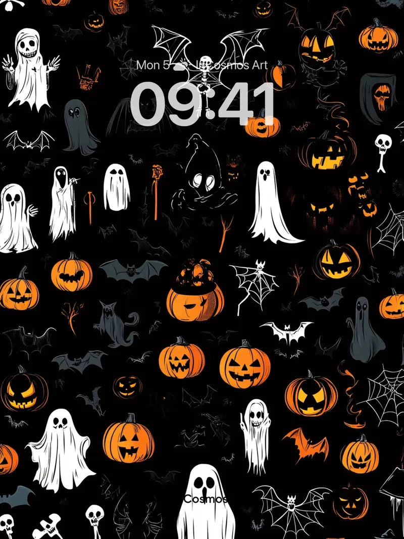 Spooky Night Parade Wallpaper with Playful Spirits