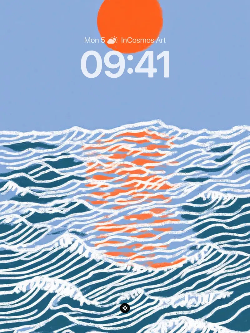 Serene Ocean Sunset Minimalist Wallpaper wallpaper for iPhone, iPad & Mac