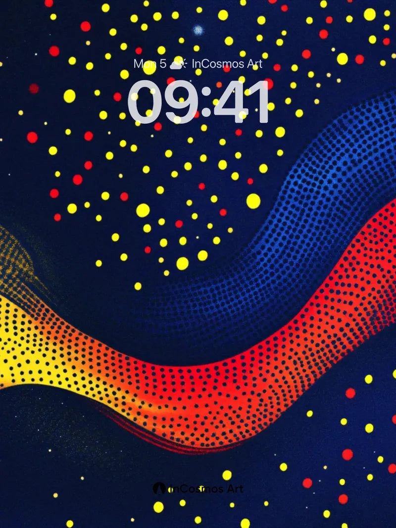 Cosmic Pulse Wallpaper with Dotted Waves