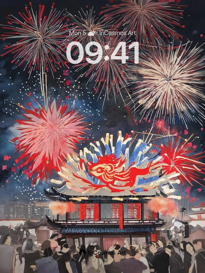 Firework Phoenix Wallpaper with Celestial Roar