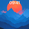 Crimson Horizon Wallpaper with Layered Peaks wallpaper for iPhone, iPad & Mac