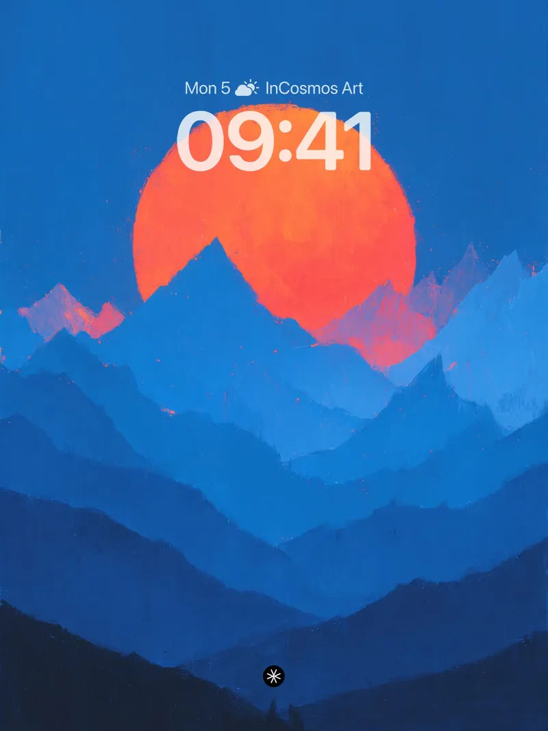 Crimson Horizon Wallpaper with Layered Peaks wallpaper for iPhone, iPad & Mac