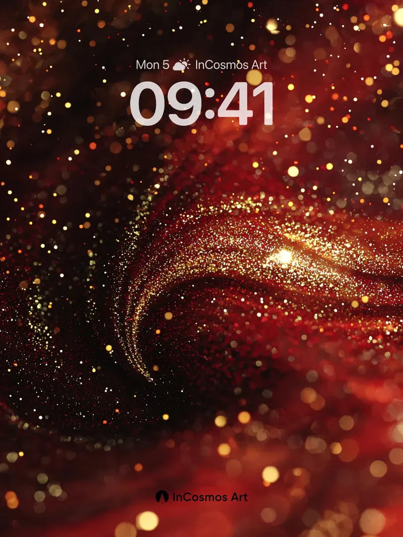 Luminous Ember Wallpaper with Cosmic Drift wallpaper for iPhone, iPad & Mac