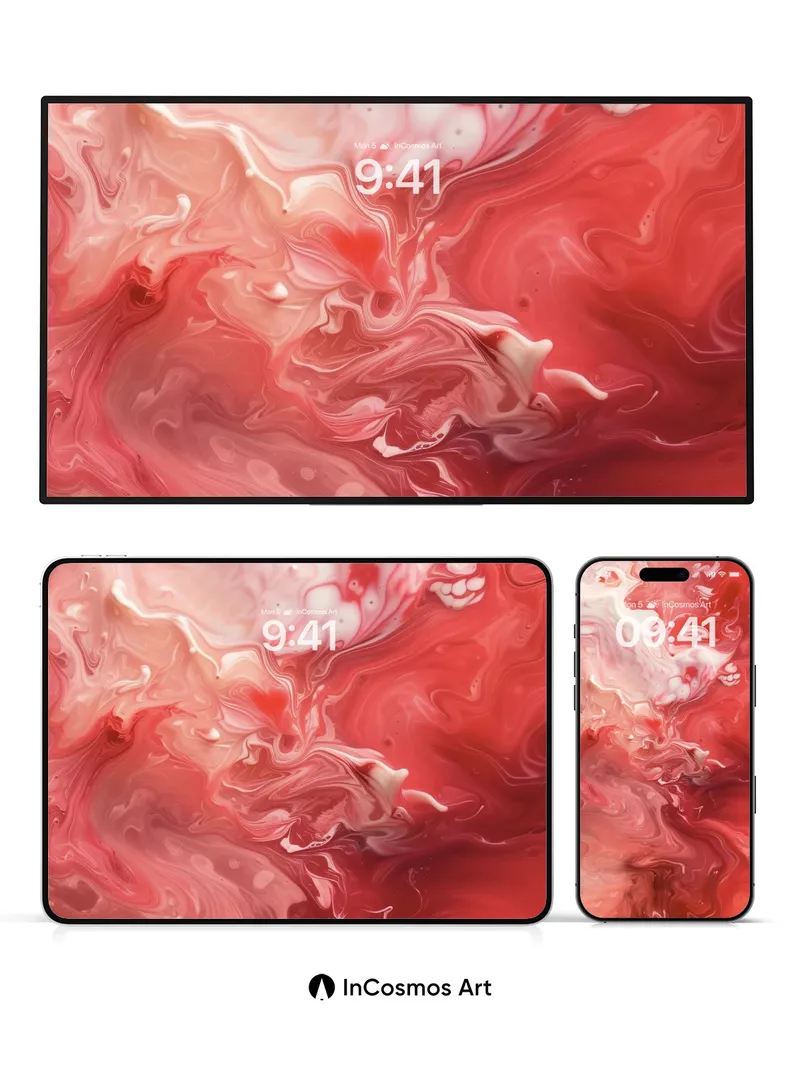 Crimson Veil Wallpaper with Liquid Light