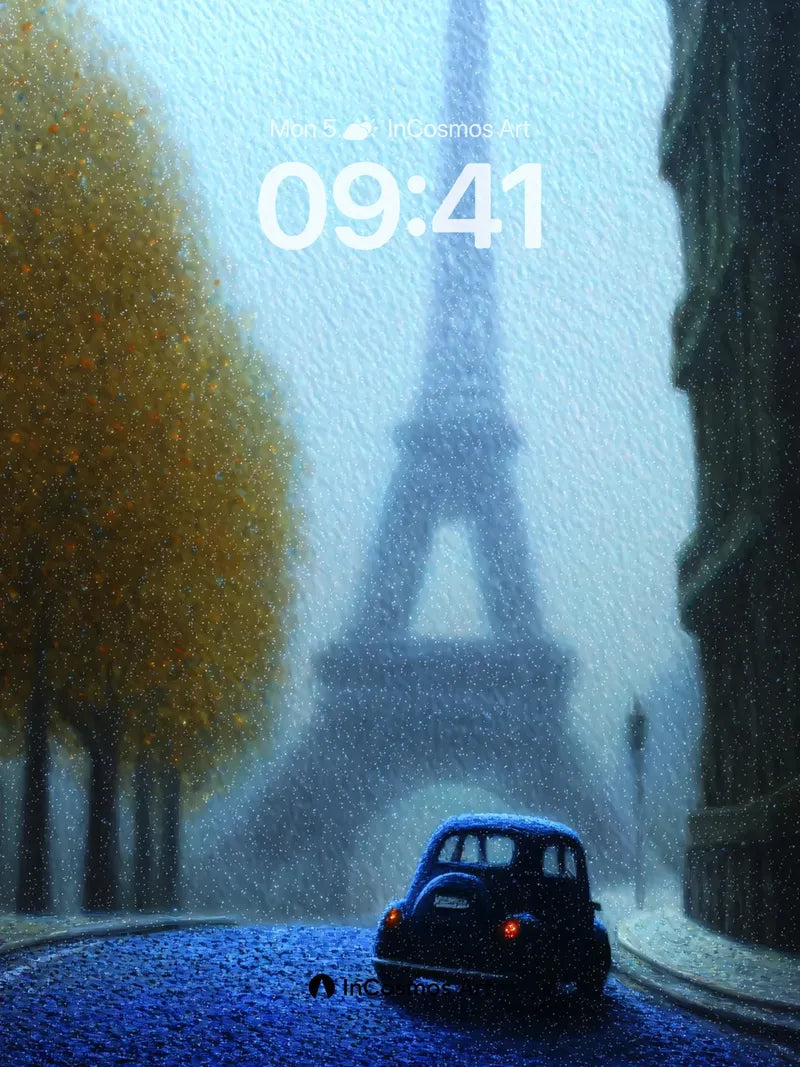 Misty Eiffel Wallpaper with Autumn Hush