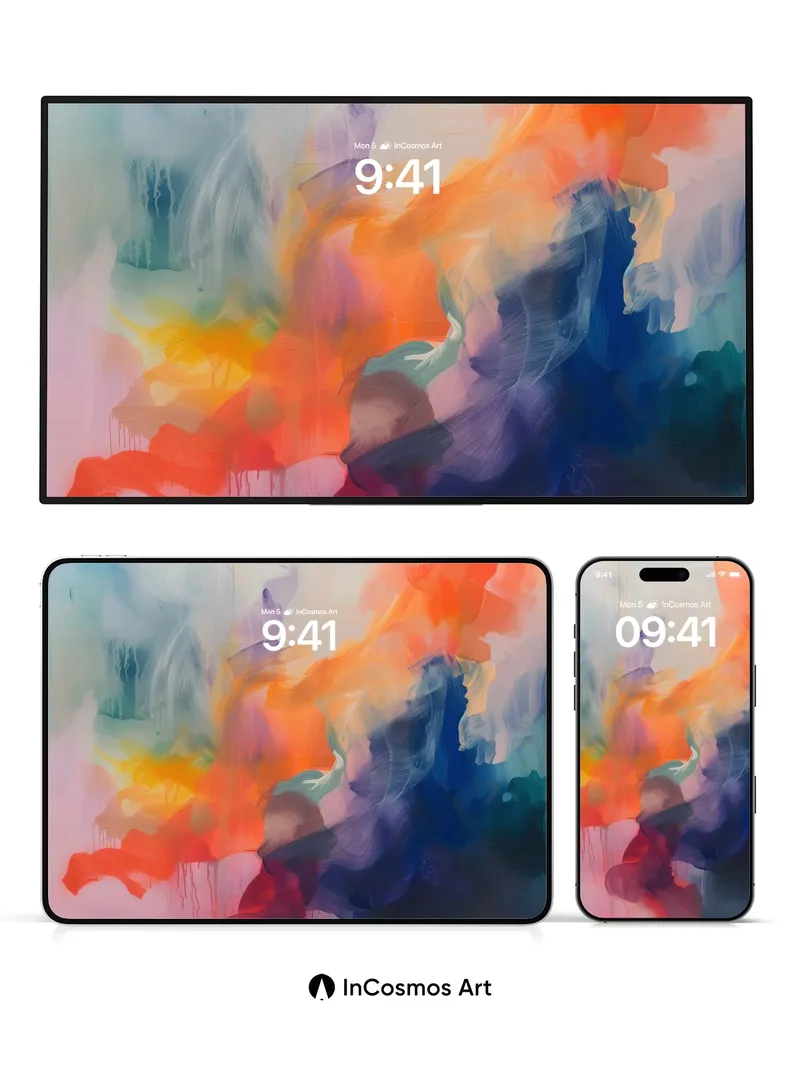 Fiery Breath Abstract Wallpaper with Liquid Color Veins