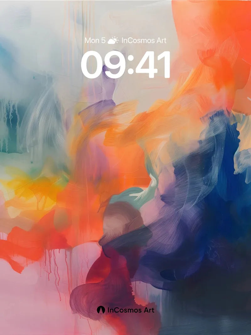 Fiery Breath Abstract Wallpaper with Liquid Color Veins