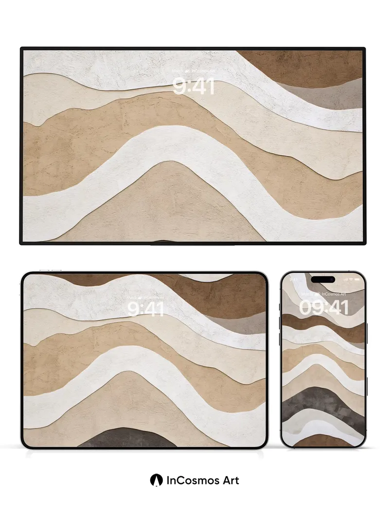 Earthy Flow Wallpaper with Stone Veins