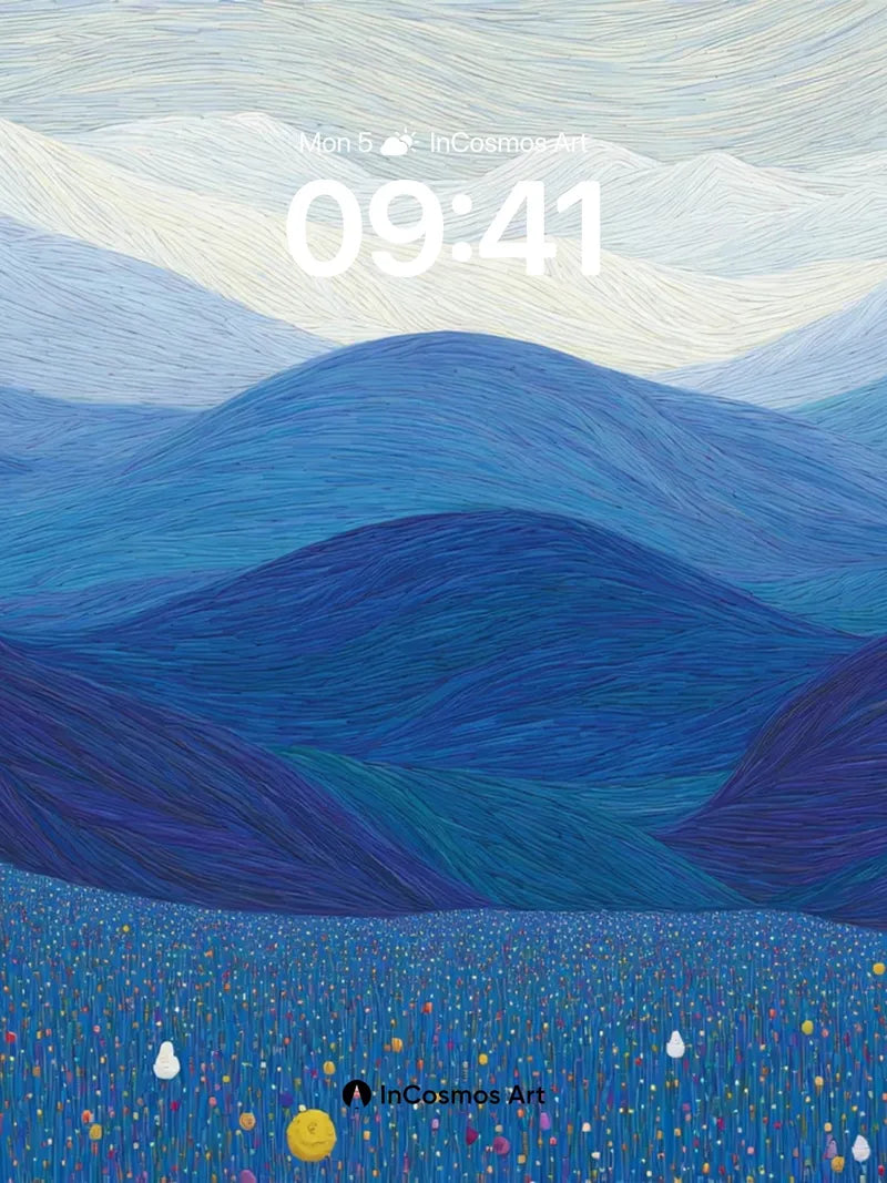 Serenity Valley Wallpaper with Starlit Fields