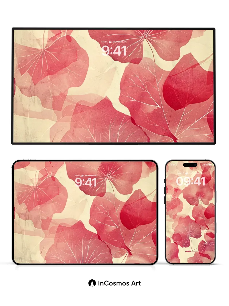 Whispering Leaves Wallpaper with Veined Light