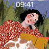 Serenity Garden Wallpaper with Sleeping Cat wallpaper for iPhone, iPad & Mac