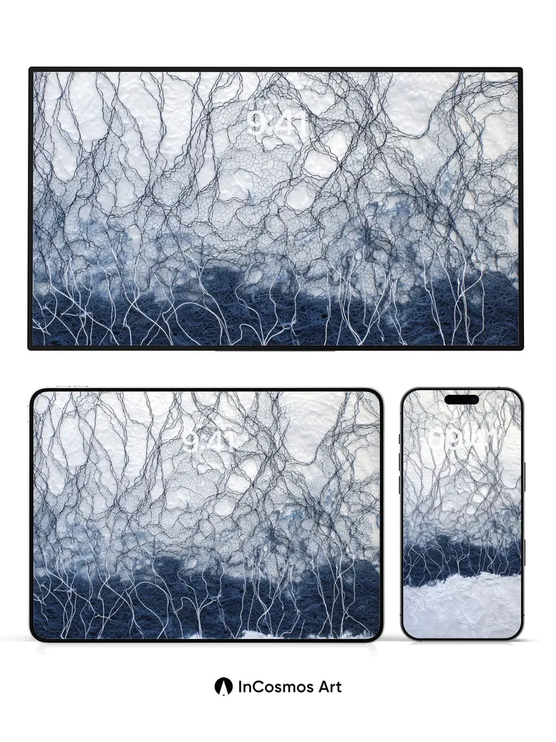 Frost Veil Wallpaper with Whispering Threads