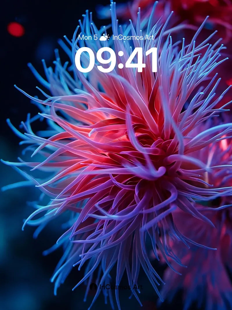 Neon Bloom Wallpaper with Electric Tendrils