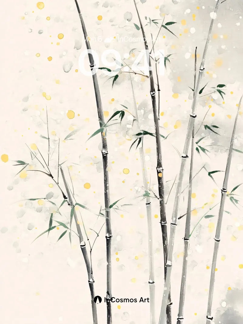 Serenity Bamboo Wallpaper with Golden Speckles