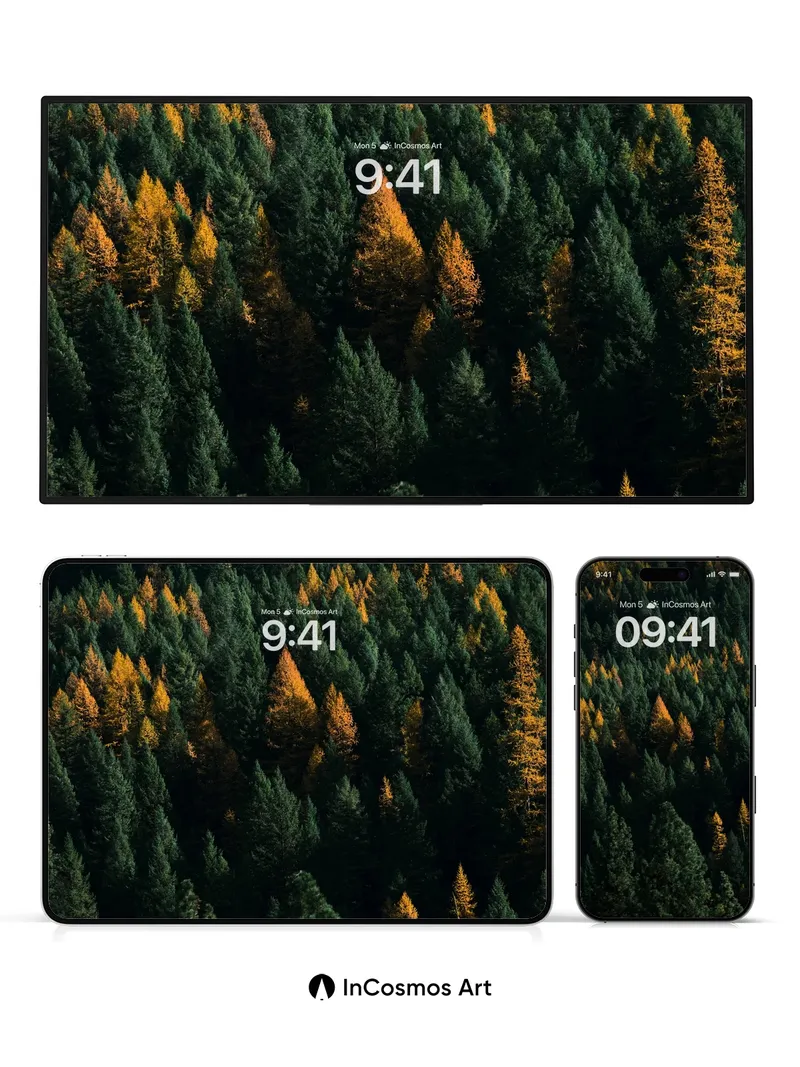 Whispering Canopy Wallpaper with Autumn Veins