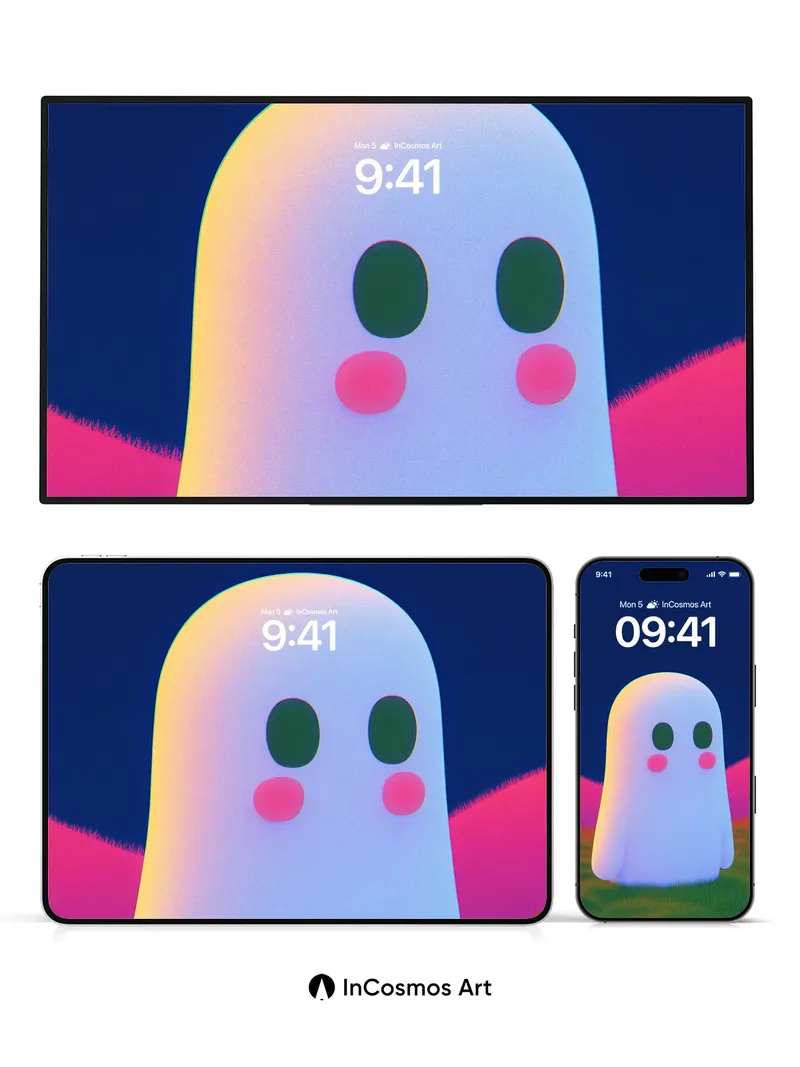 Luminous Ghost Wallpaper with Soft Glow
