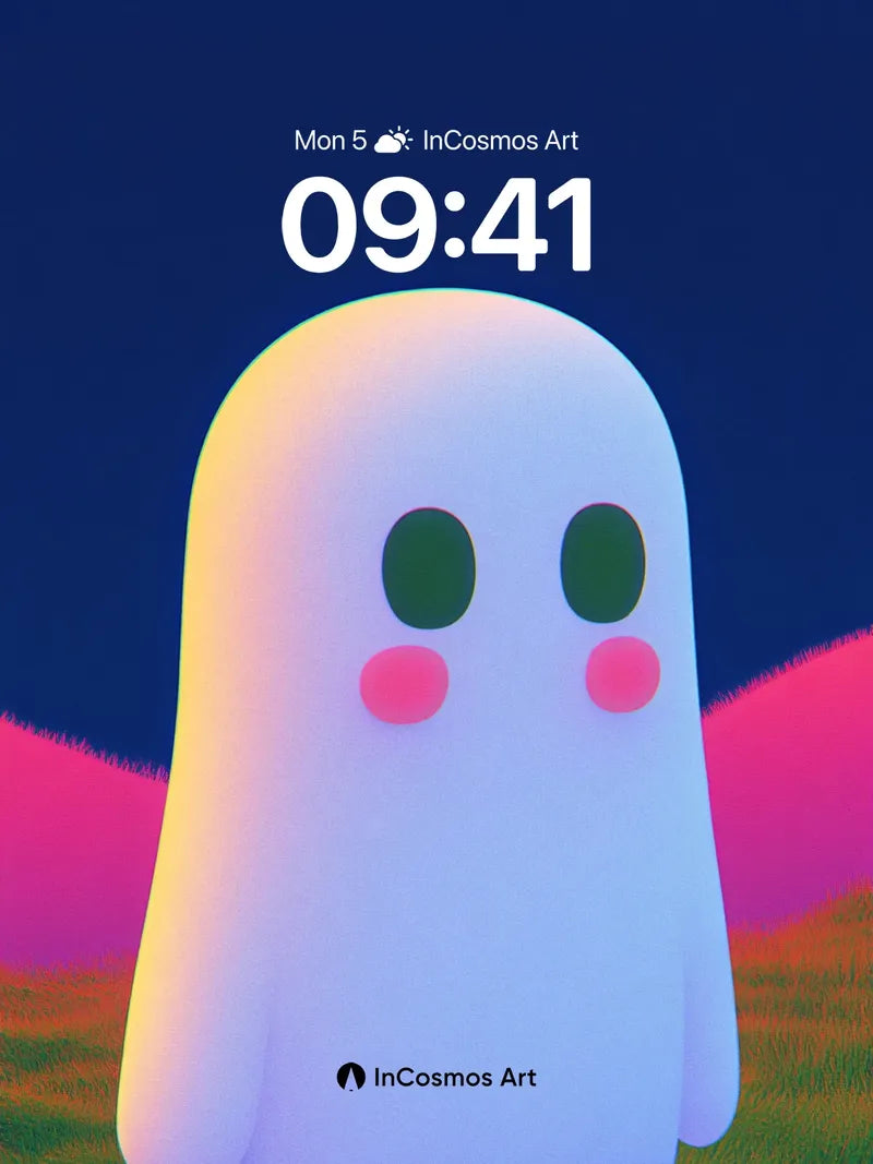 Luminous Ghost Wallpaper with Soft Glow