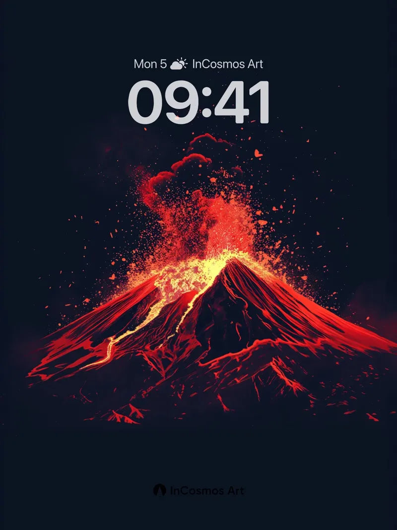 Erupting Ember Wallpaper with Lava Veins