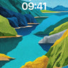 Cerulean Canyon Wallpaper with Dotted Light wallpaper for iPhone, iPad & Mac