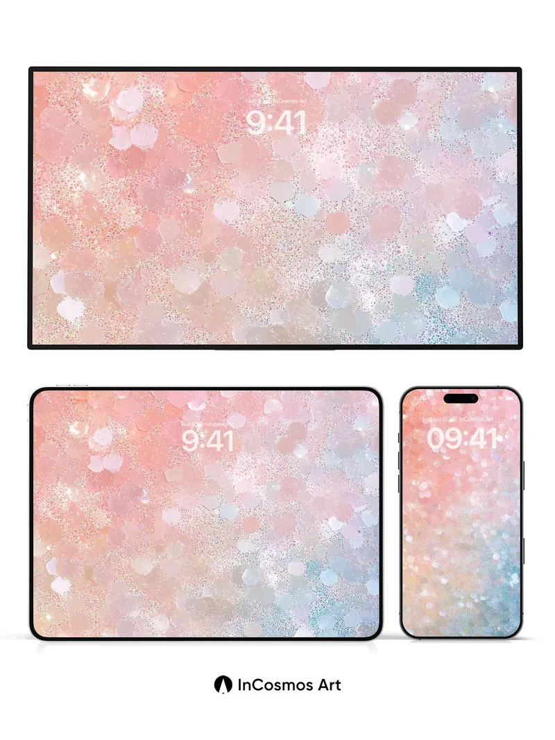 Luminous Mosaic Wallpaper with Ethereal Gradient
