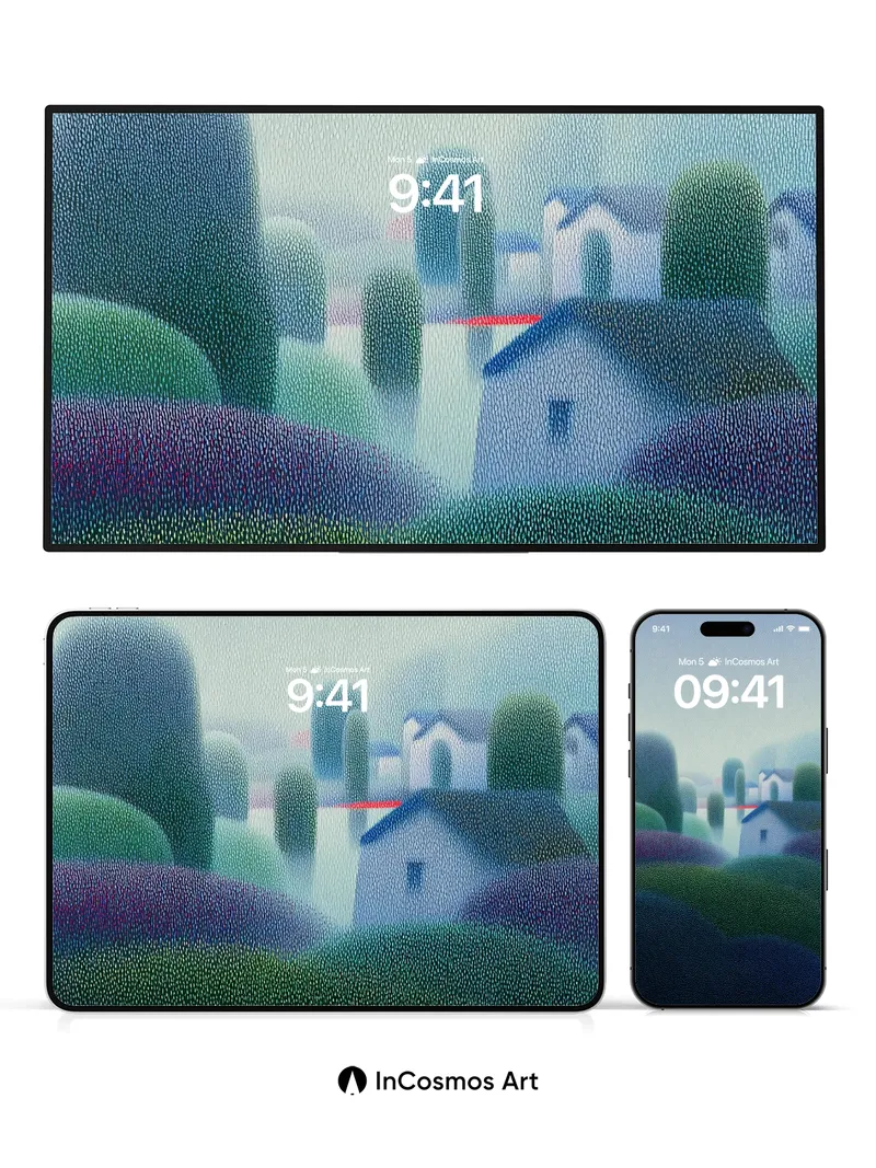 Misty Hush Wallpaper with Dotted Serenity