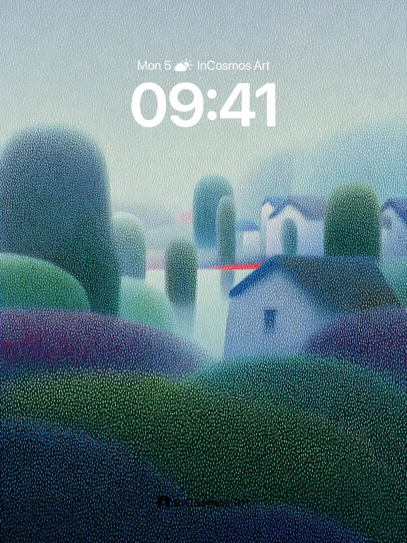 Misty Hush Wallpaper with Dotted Serenity