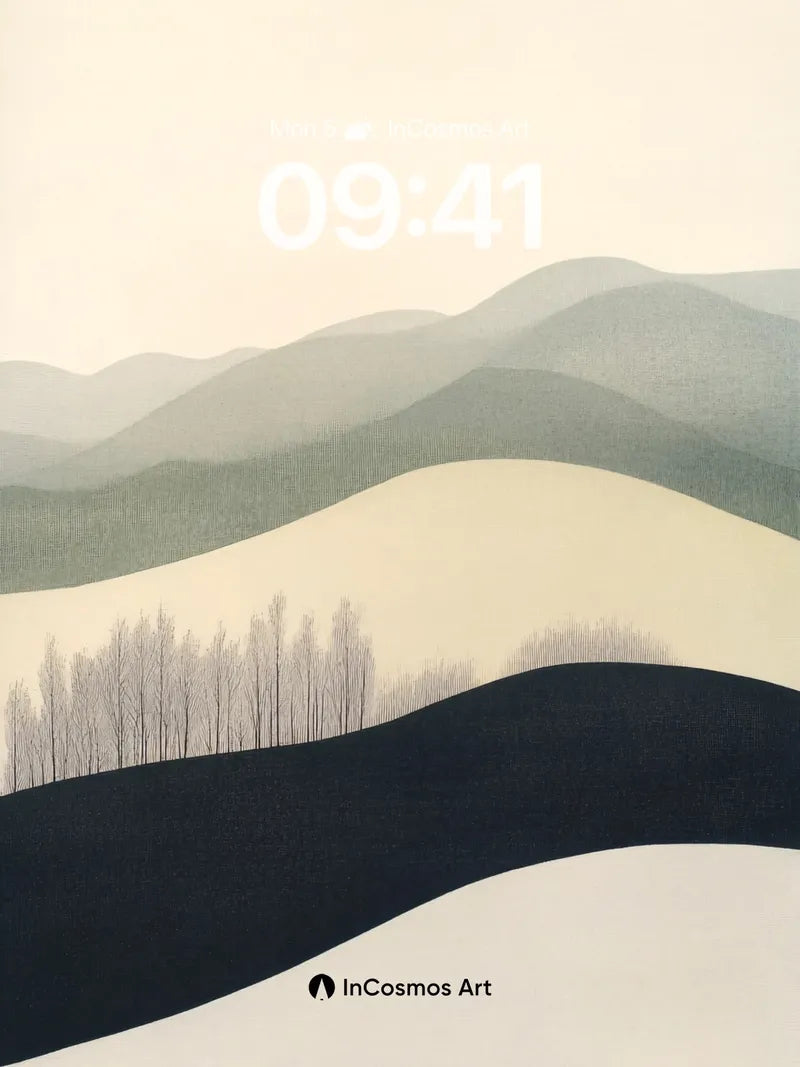 Silent Ridge Wallpaper with Inked Forests