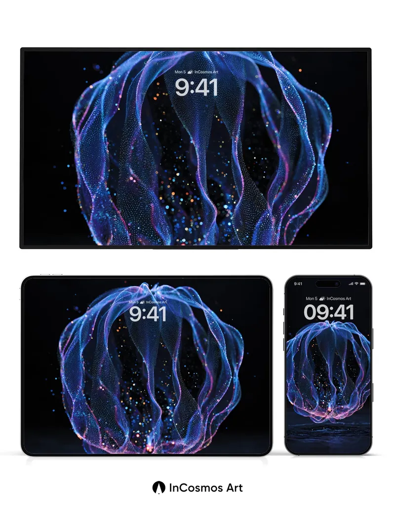 Luminous Orb Wallpaper with Cosmic Threads