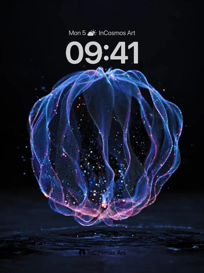 Luminous Orb Wallpaper with Cosmic Threads