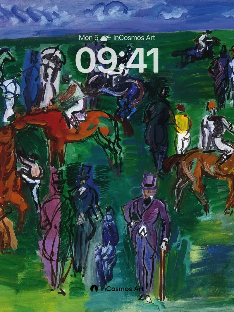 Whimsical Gala Wallpaper with Riding Figures