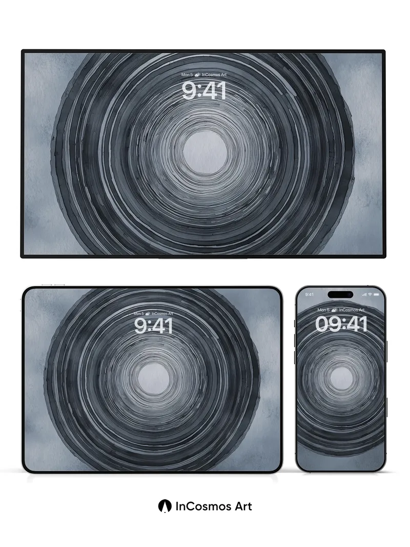 Echoing Depths Wallpaper with Infinite Rings