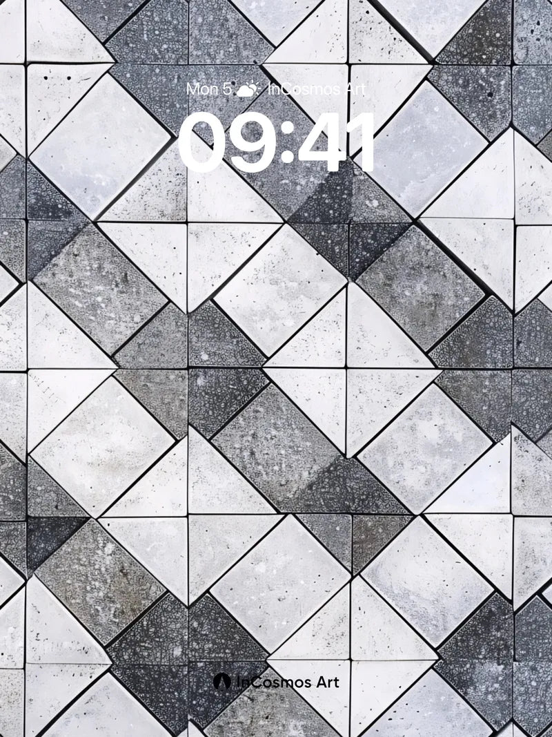 Monochrome Geometry Wallpaper with Stone Breath