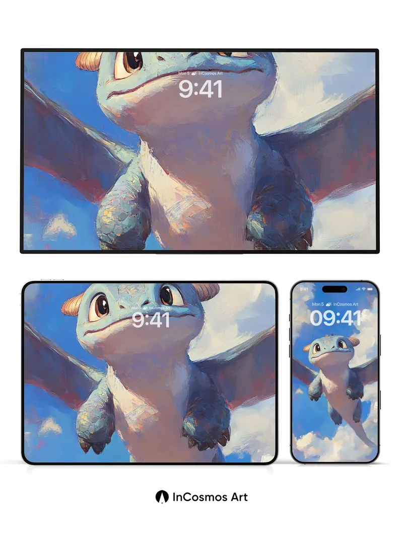 Skyward Glimmer Wallpaper with Dragon's Breath