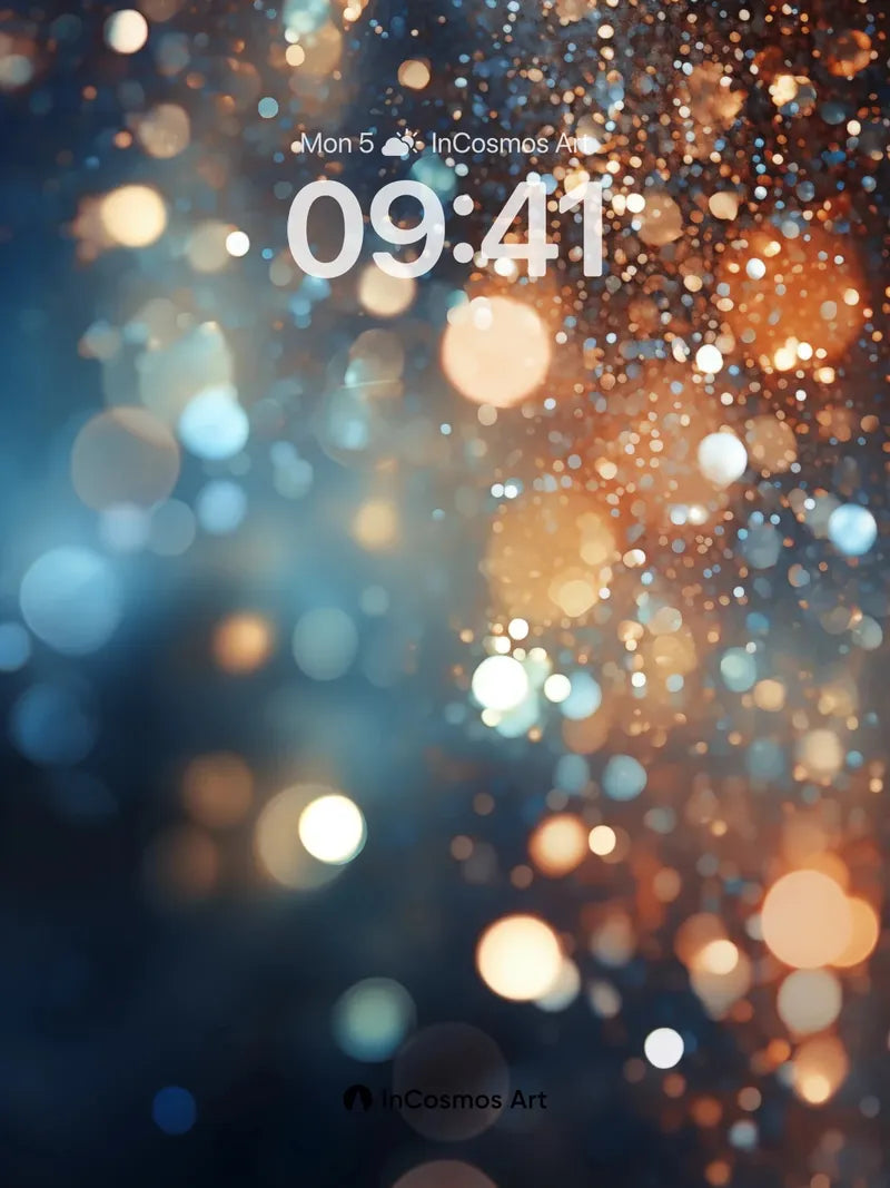 Golden Drift Wallpaper with Floating Light Particles