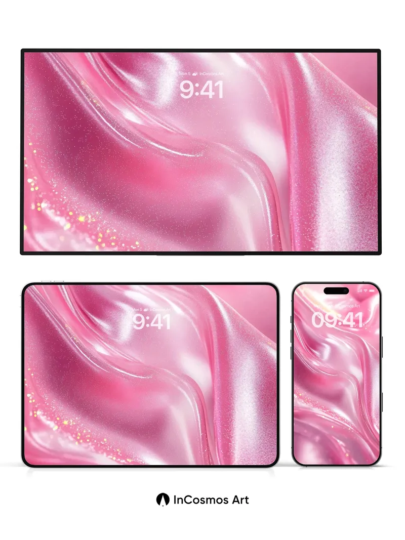 Luminous Silk Wallpaper with Golden Dust