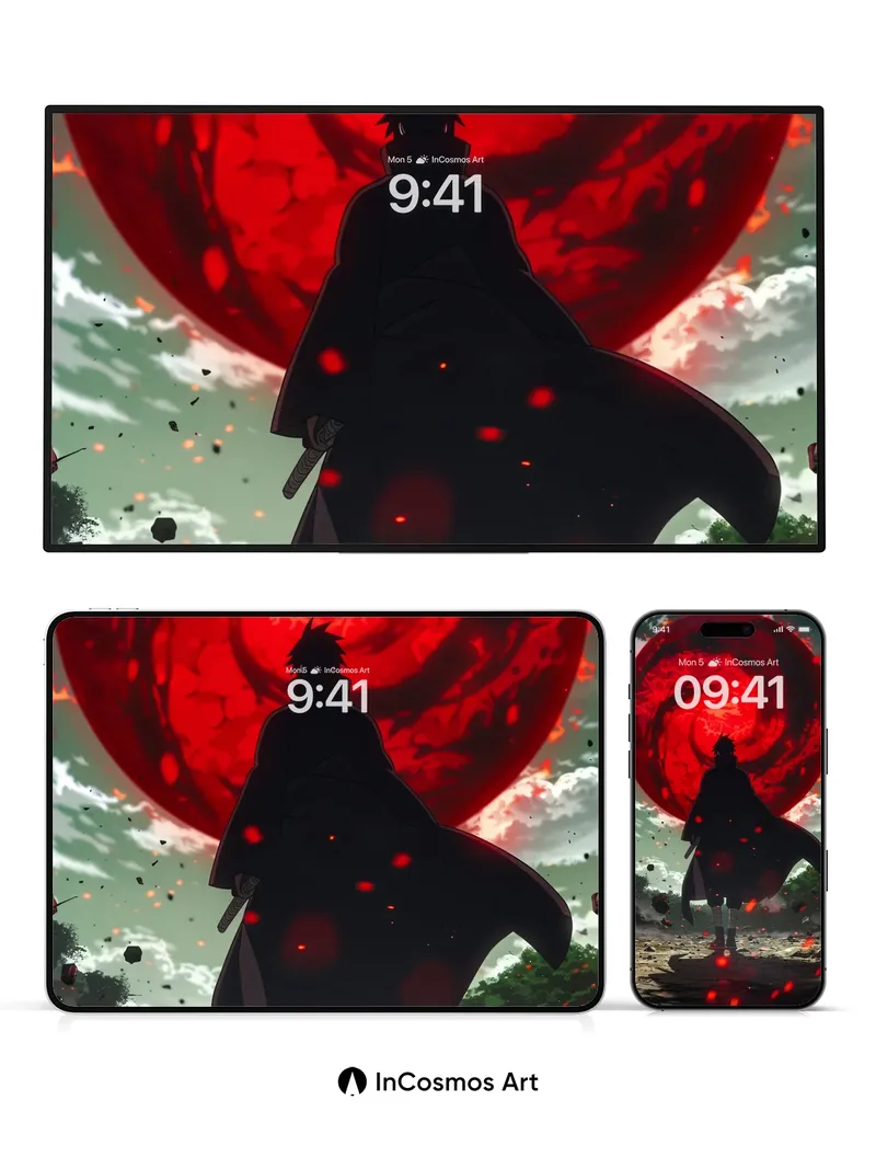 Shadowed Fury Wallpaper with Crimson Vortex