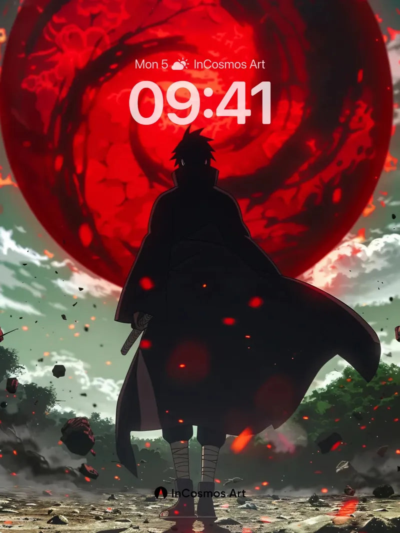 Shadowed Fury Wallpaper with Crimson Vortex