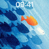 Solitary Orange Fish Wallpaper in Ocean Currents wallpaper for iPhone, iPad & Mac