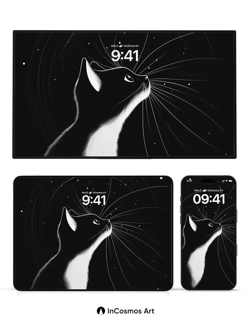 Stellar Whisker Wallpaper with Cosmic Echoes
