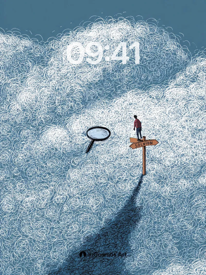 Surreal Search Wallpaper with Floating Signposts wallpaper for iPhone, iPad & Mac