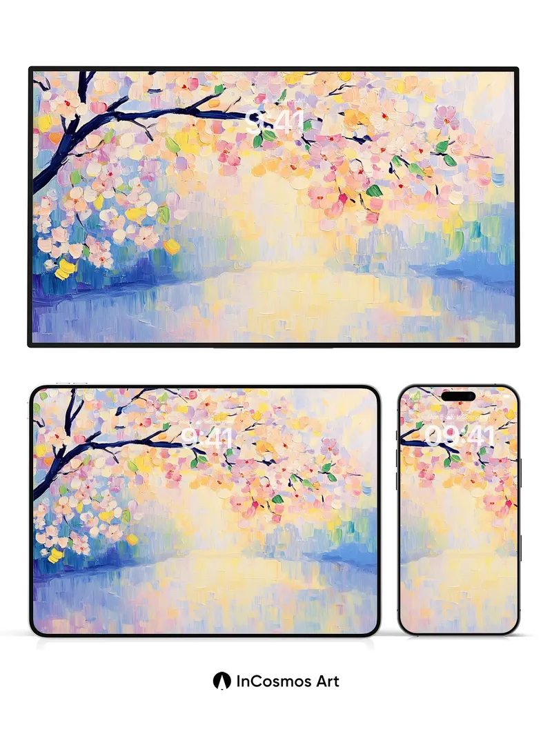 Serene Bloom Wallpaper with Light-Brushed Canopy