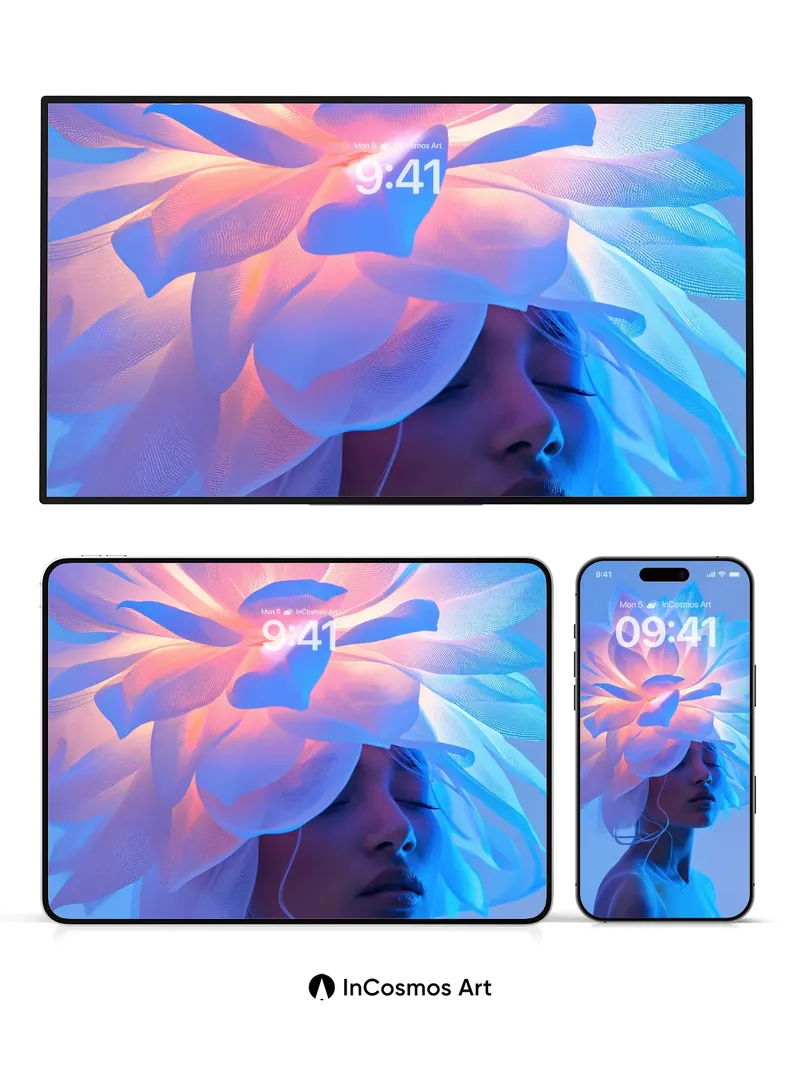 Luminous Bloom Wallpaper with Ethereal Petals